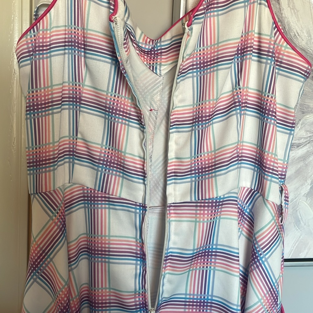 Voodoo Vixen Pastel Plaid Sleeveless Dress Sz XXL, US 16 - Picture 6 of 9